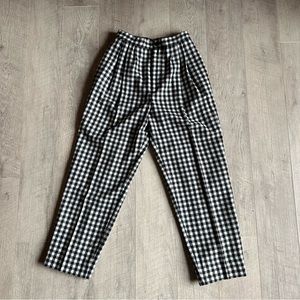 Vintage Wool Blend Black and White Gingham Trousers